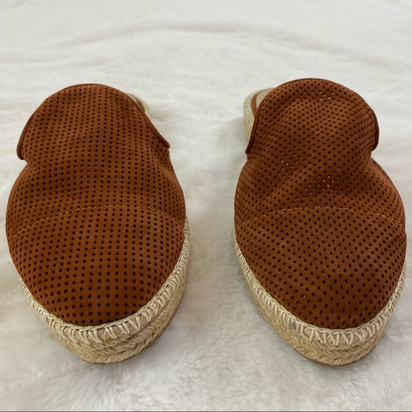 KAANAS Slip On Sedona Perforated Mule Espadrille Size 7 Rust Brown Suede - Picture 2 of 8